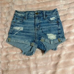 American Eagle Outfitters Blue Distressed Jean Shorts